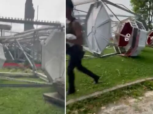 Forte vento a Lecco, crolla la ruota panoramica