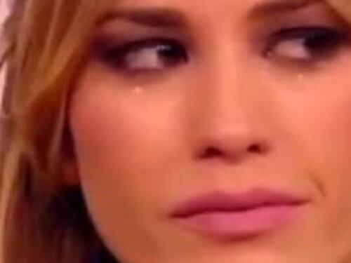 Elena Santarelli si commuove a Domenica In