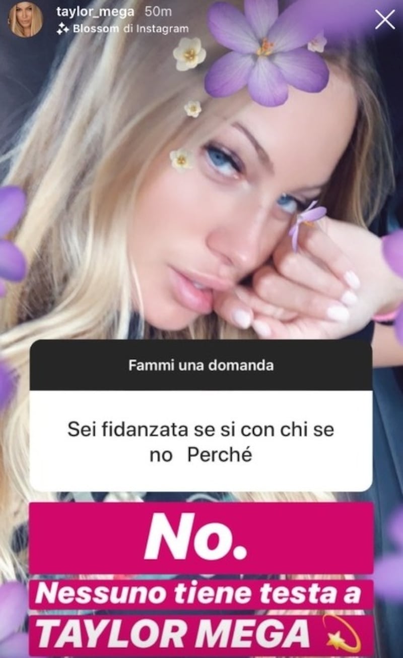 Taylor Mega non è fidanzata