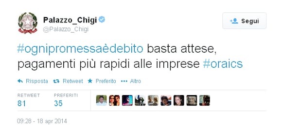 Renzi, tutti i tweet di @Palazzo_Chigi 2