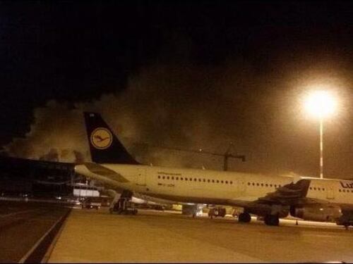 Incendio all'aeroporto di Fiumicino