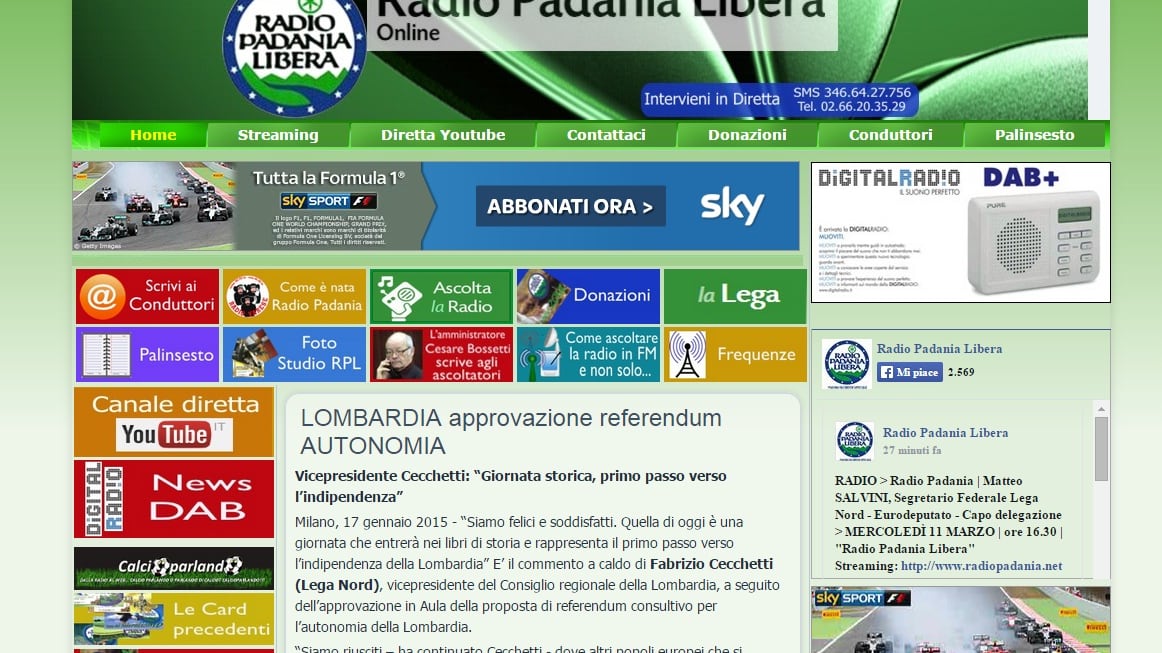 Radio Padania finisce in mani calabresi
