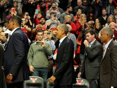 E Obama va alla partita dei Bulls 8