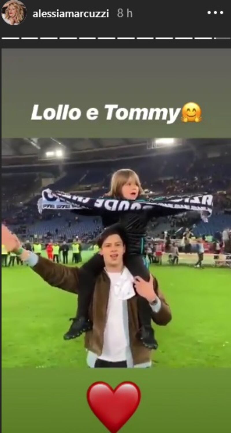 Alessia Marcuzzi esulta per Inzaghi