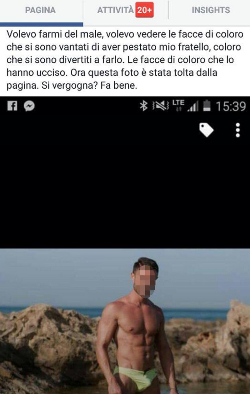 La foto di uno dei carabinieri indagati per la morte di Stefano Cucchi pubblicata dalla sorella Ilaria sulla sua pagina Facebook
