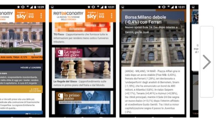 Reteconomy: news, live streaming e programmi in una App