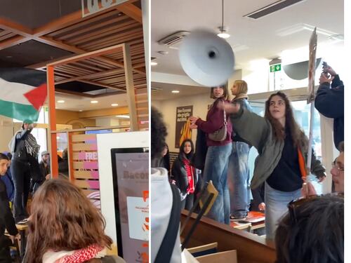 Panini rubati, cori e disprezzo per i lavoratori: così i Pro Pal hanno assaltato il fast-food di Torino