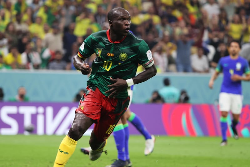 L'esultanza di Vincent Aboubaker (Camerun)