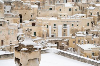 Lo spettacolo dei Sassi di Matera sotto la neve 7