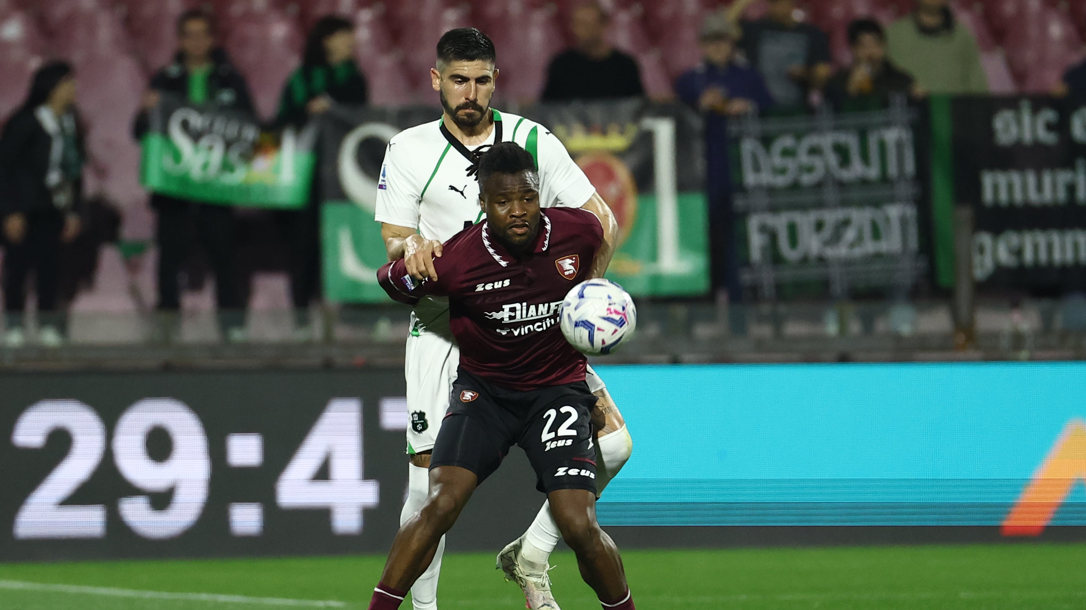 Salernitana-Sassuolo, i granata recuperano un doppio svantaggio