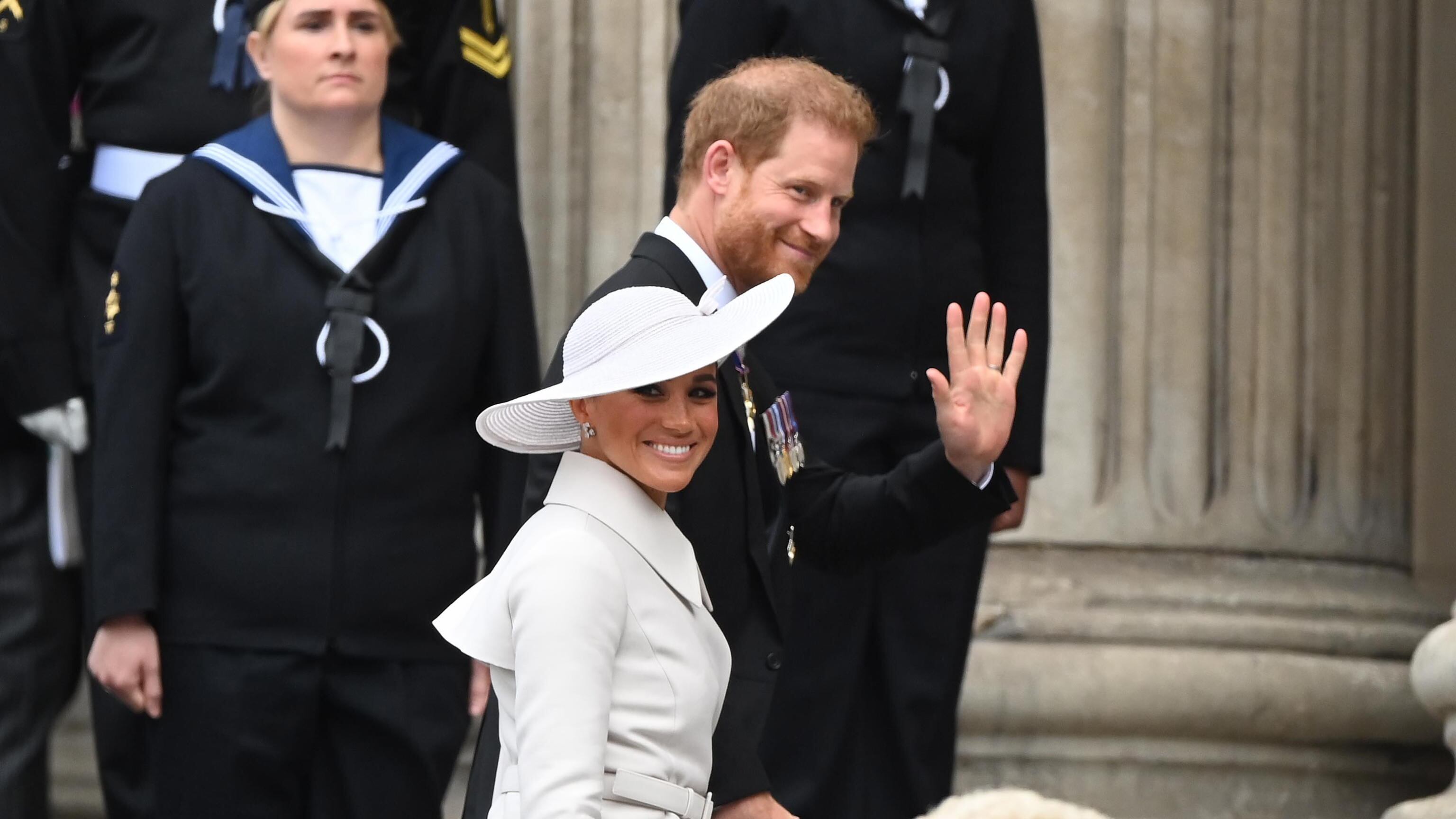Harry e Meghan a St. Paul dopo il pranzo privato con la Regina