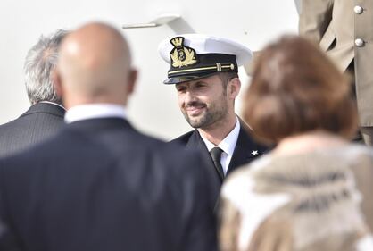 Salvatore Girone atterra a Roma 3