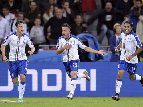 Italia, buona la prima: Giaccherini e Pellè stendono il Belgio