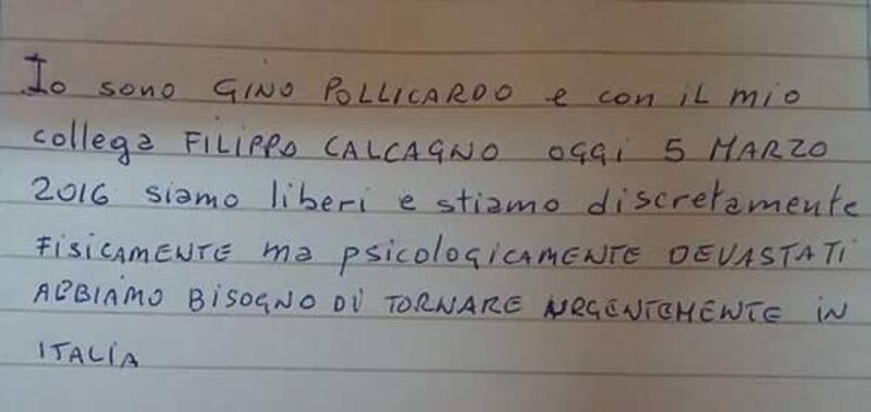 Il messaggio di Pollicardo e Calcagno