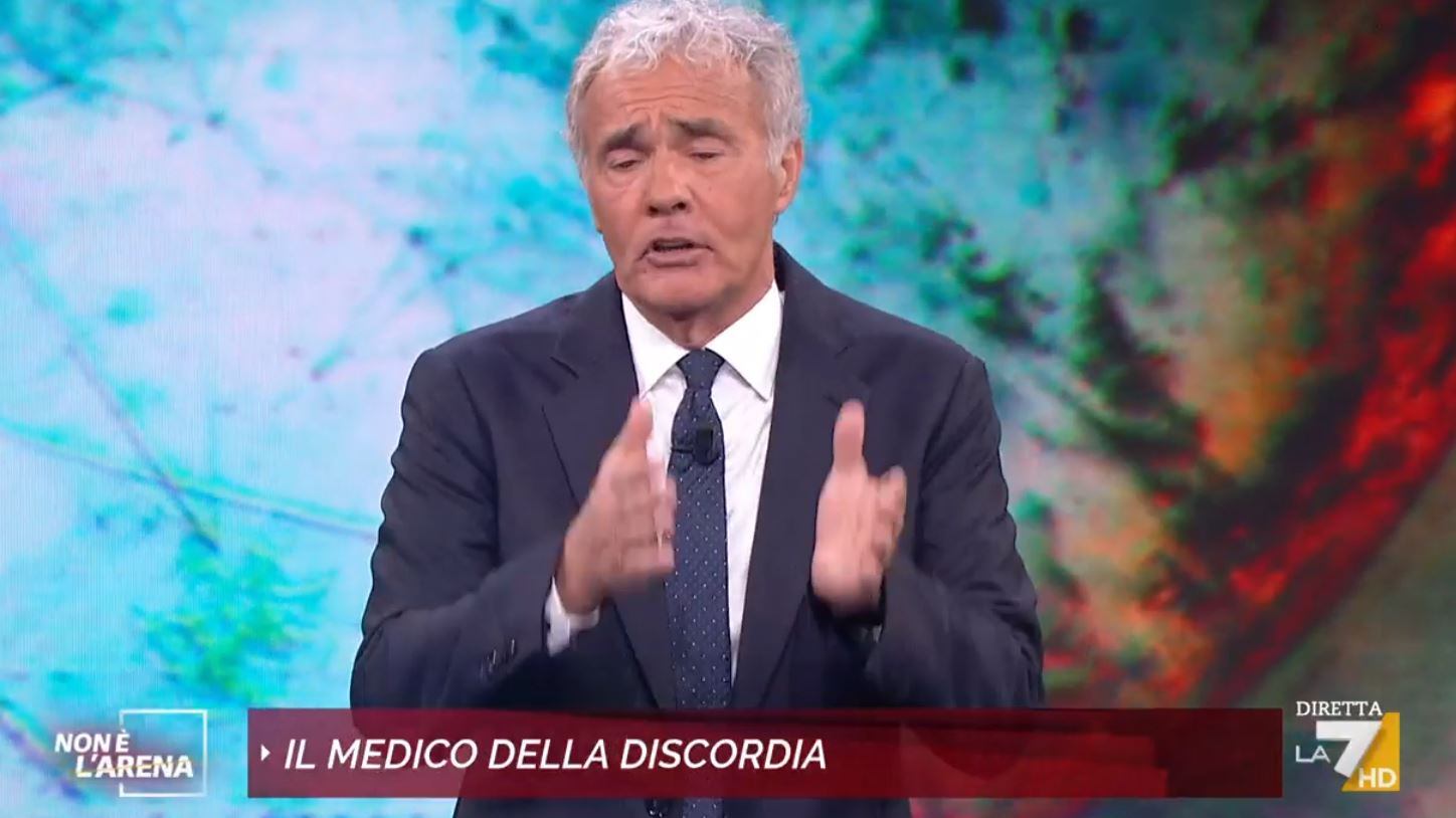 "Anche io posso scrivere ca...": l'ira di Giletti contro il medico no vax