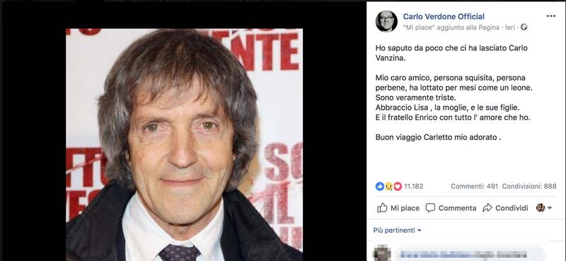 Carlo Vanzina, la storia e il cordoglio social 3