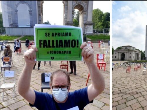 Milano, baristi e ristoratori in protesta: vigili corrono a multarli