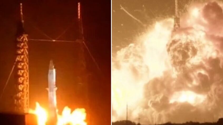 Un razzo Blue Origin esplode sulla rampa di lancio durante il test di accensione