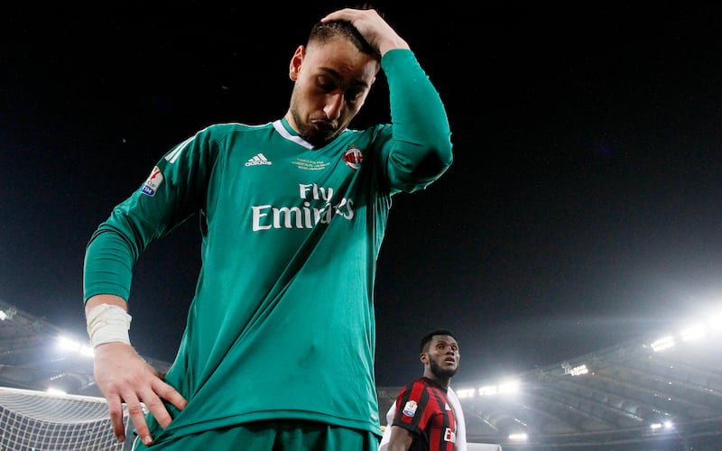Juventus Milan Donnarumma delusione