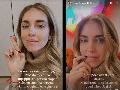 Chiara Ferragni nervosa per l'intervista da Fazio: "Mandatemi le vostre good vibes"