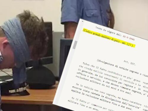Carcere e tribunale militare: cosa rischia chi ha diffuso la foto bendato