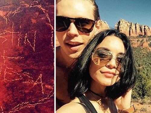 Vanessa Hudgens nei guai per aver scolpito una pietra d'amore in Arizona