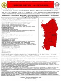 Maltempo in Sardegna, è codice rosso 12