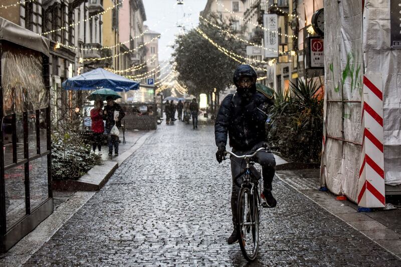 Arriva la prima neve a Milano 3