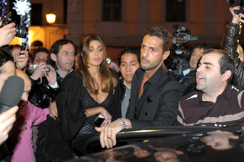 Fabrizio Corona e Belen Rodriguez a Sanremo 2010 (febbraio 2010)