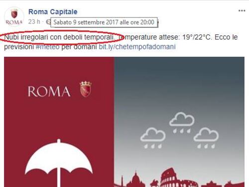 "A Roma deboli temporali". La previsione del Comune fa infuriare i cittadini romani