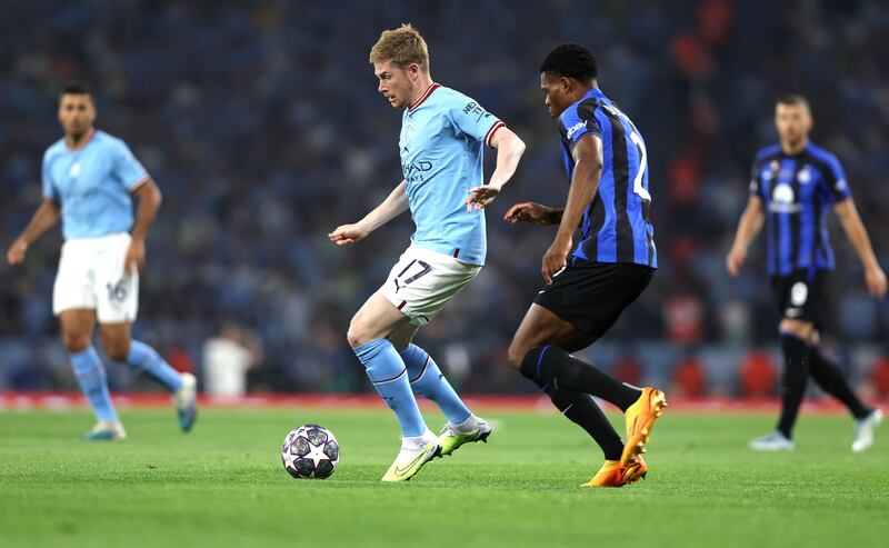 De Bruyne Dumfries Man City Inter