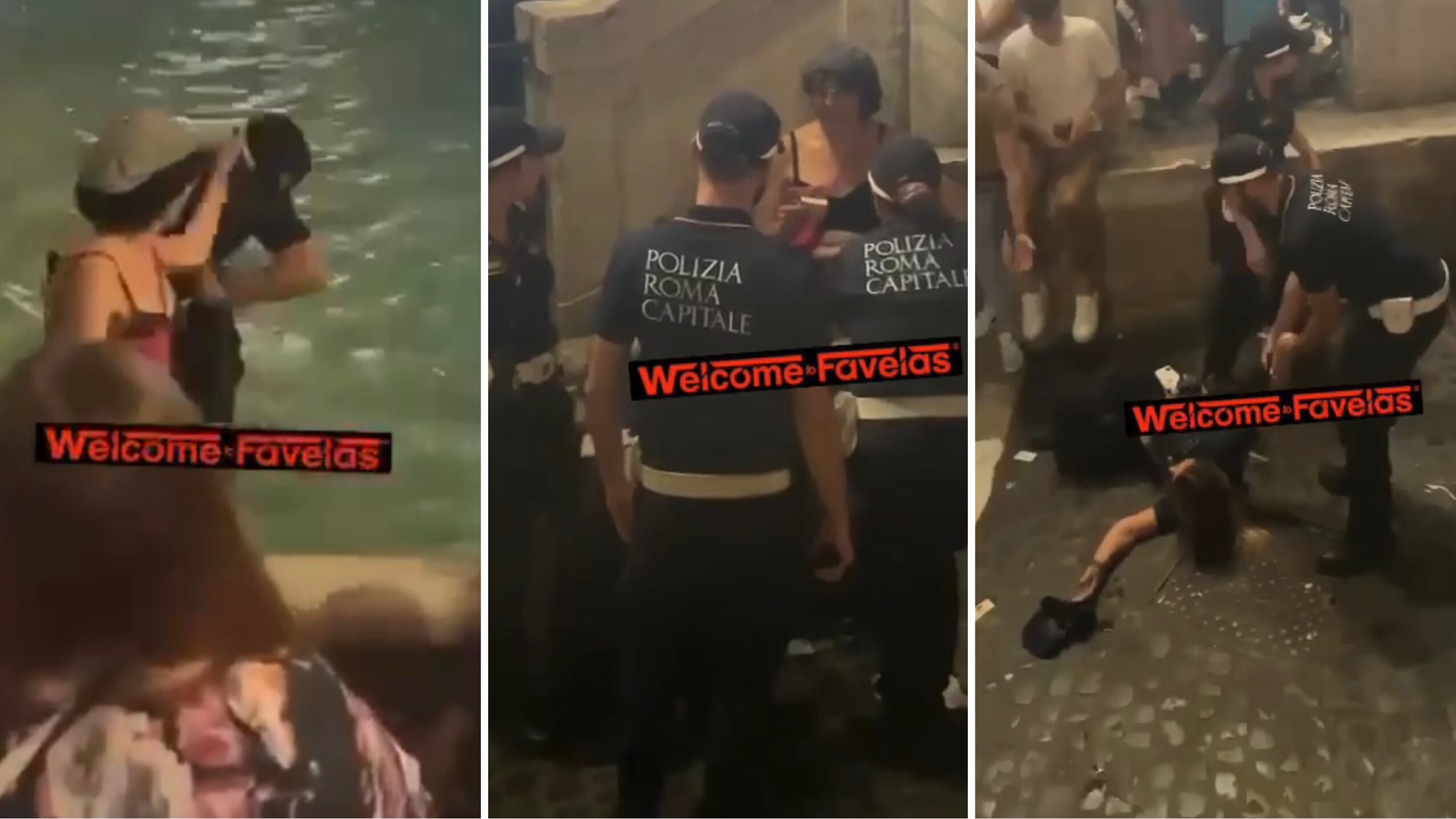 Entra nella fontana di Trevi, poi schiaffeggia e prende a calci gli agenti