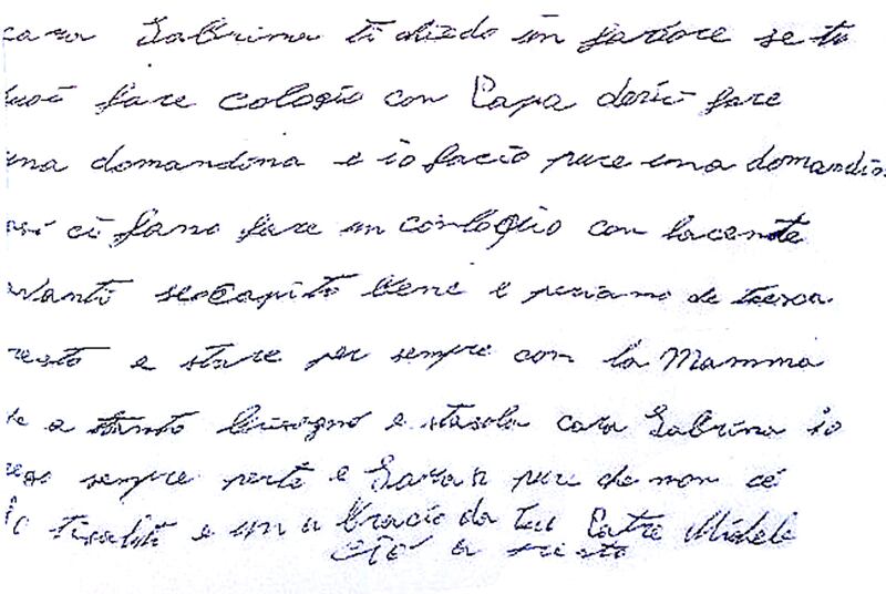 Le firme e la grafia di Michele, Cosima e Sabrina 4