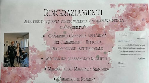 Marta Graziella e il sogno di fare il carabiniere nella tesina di terza media 3