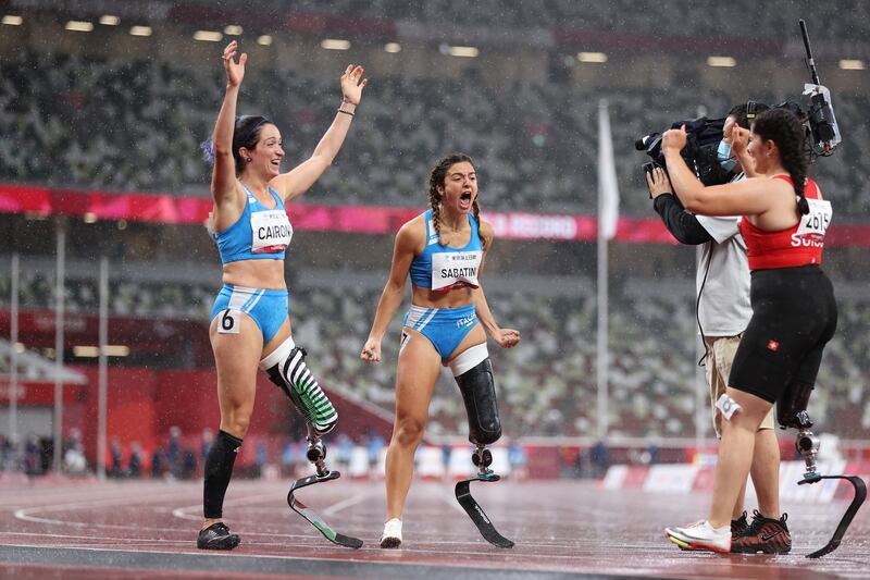 La storica tripletta azzurra nei 100 metri femminili alle Paralimpiadi di Tokyo 11
