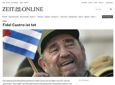 La morte di Castro sui siti di tutto il mondo 9