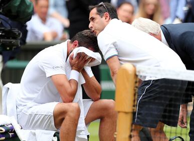 Wimbledon, la disperazione di Cilic dopo l'infortunio 5