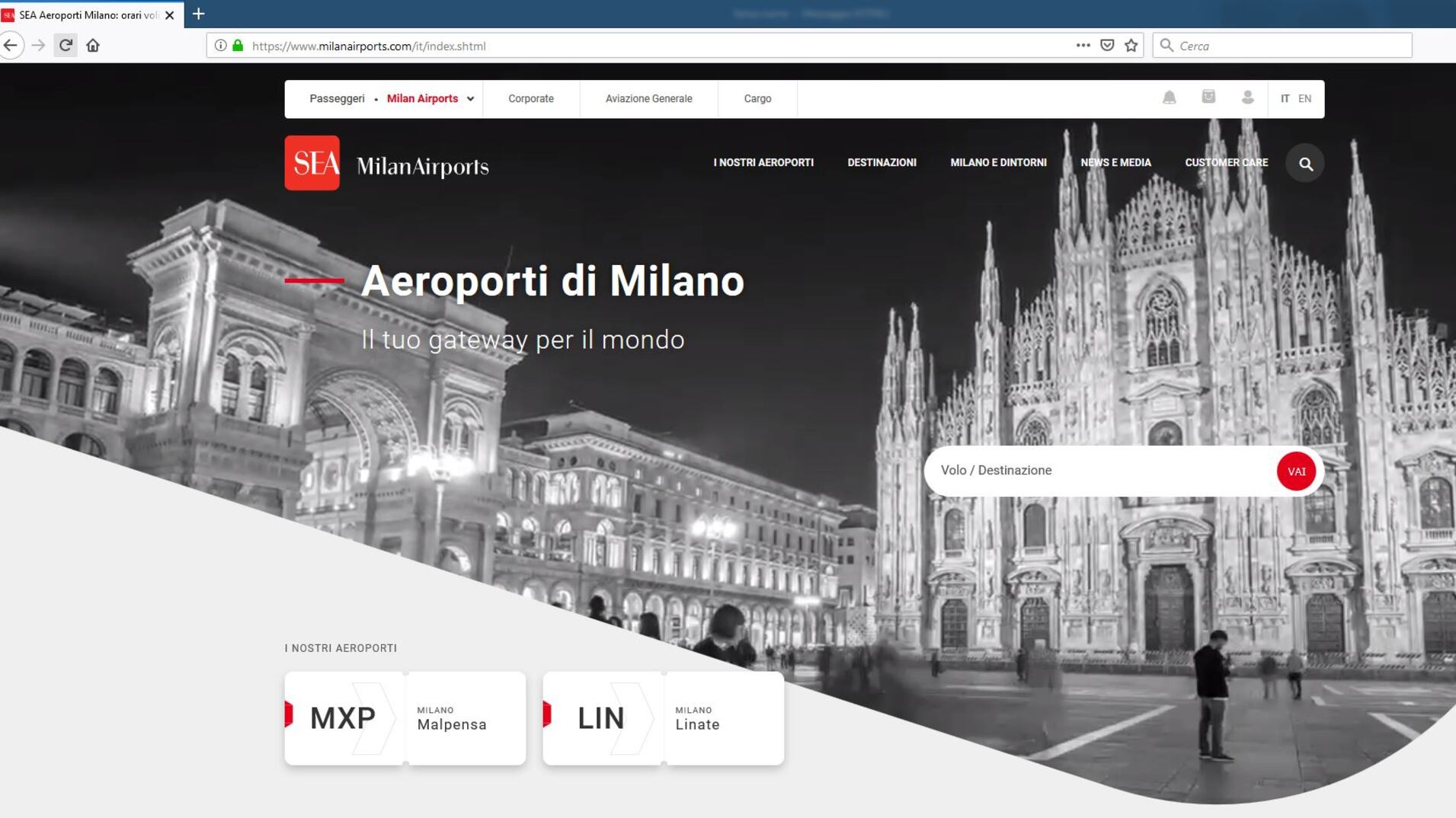 Milanairports.com, con un clic tutte le informazioni su Malpensa, Linate e le attrazioni di Milano e dintorni