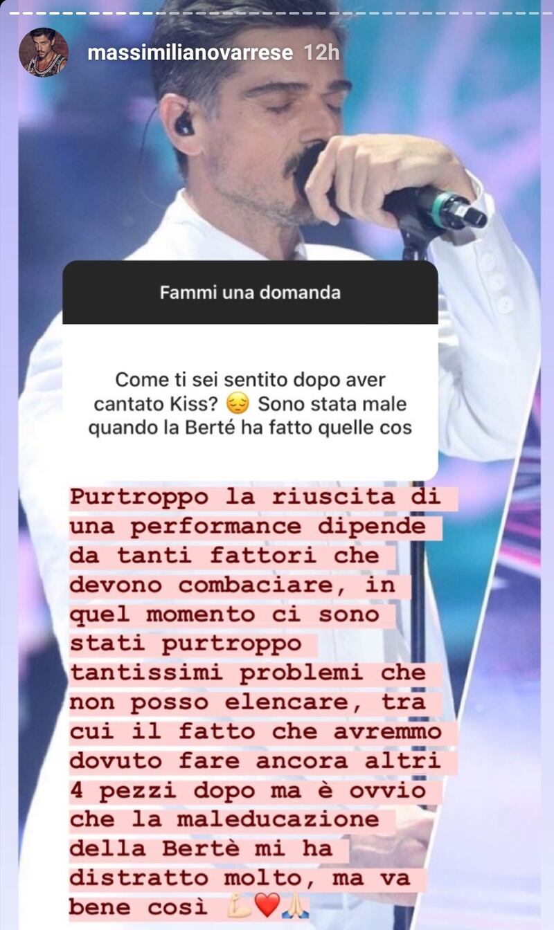 Massimiliano Varrese, post contro Bertè