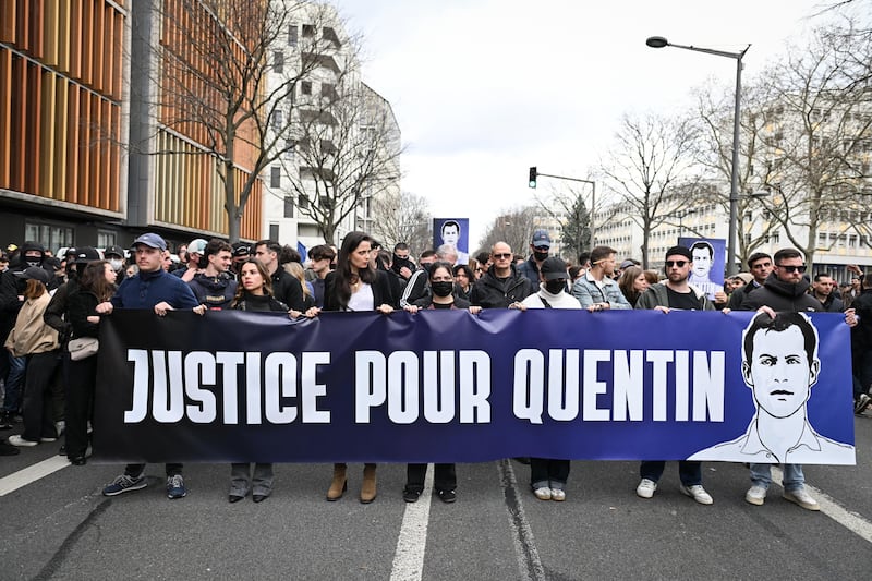 Manifestazione per Quentin Deranque a Lione