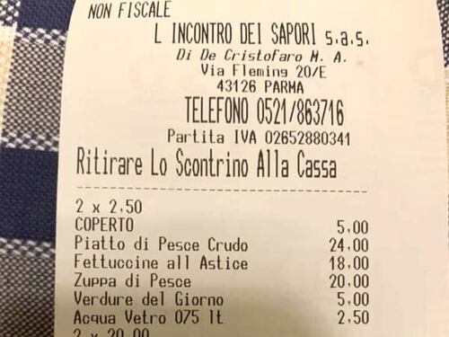 Cena a base di astice e pesce crudo, poi la coppia fugge senza pagare
