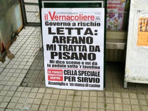 Letta (pisano) preso di mira dal Vernacoliere (livornese)
