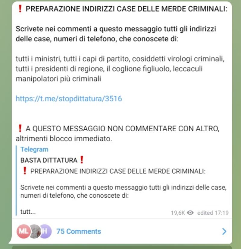 Le chat dei no vax, tra 4