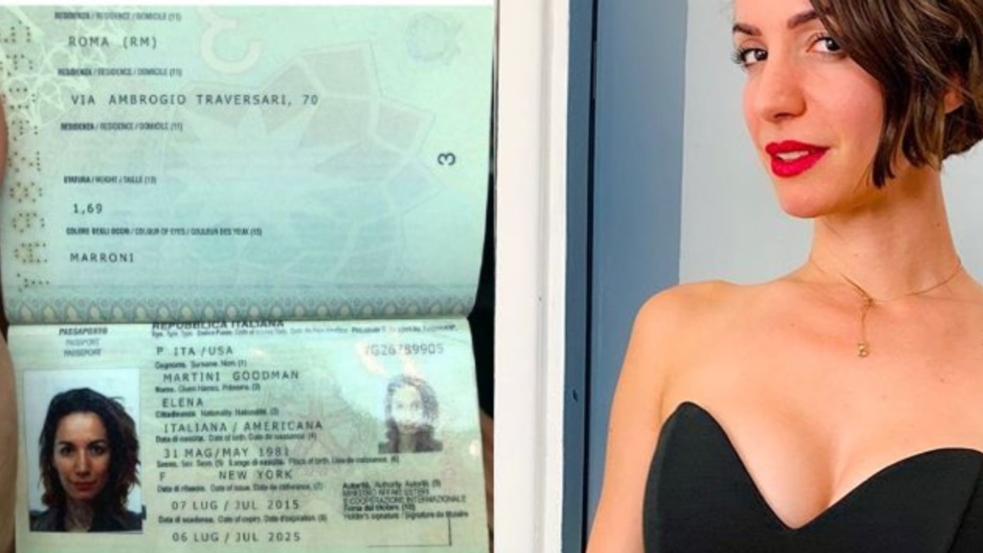 Andrea Delogu posta la foto del passaporto ed è polemica