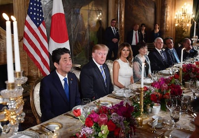 Melania Trump, fascino bianco col premier giapponese 7