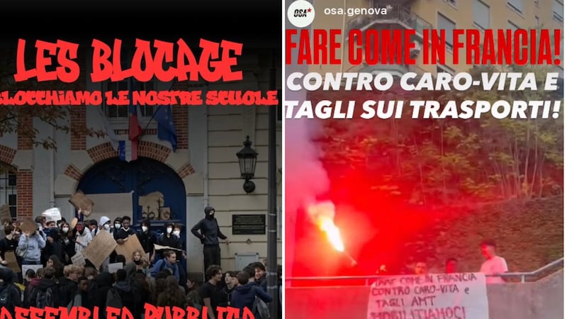 La lotta francese cerca di sfondare nelle scuole italiane: da Cambiare Rotta ai Propal, quelli che incitano alla rivolta