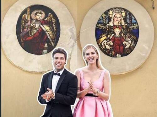 Chiara Ferragni e Fedez diventano la Madonna e l'arcangelo Michele. Scoppia la bufera