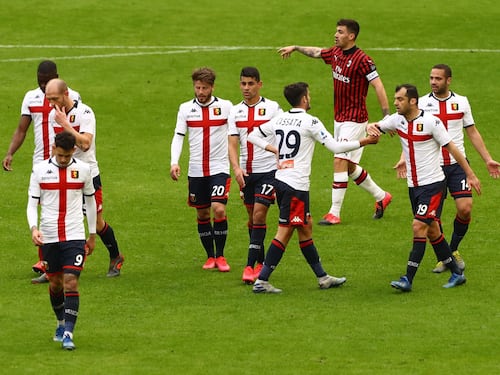 Serie A, il Genoa batte 2-1 il Milan nel deserto del Meazza