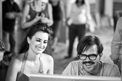 Un'immagine del backstage del calendario Campari, nel 2013