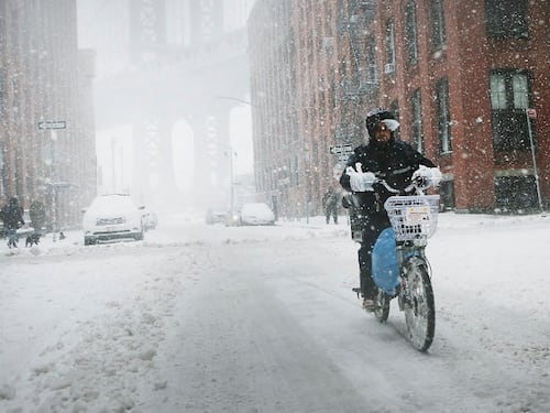 New York sotto la neve
